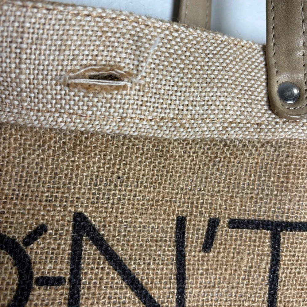 Unbranded Tote Bag Womens‎ Large Tan Burlap Dont Worry Beach Happy Summer Jute